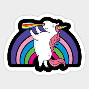 Drunken Unicorn Rainbow- Sticker